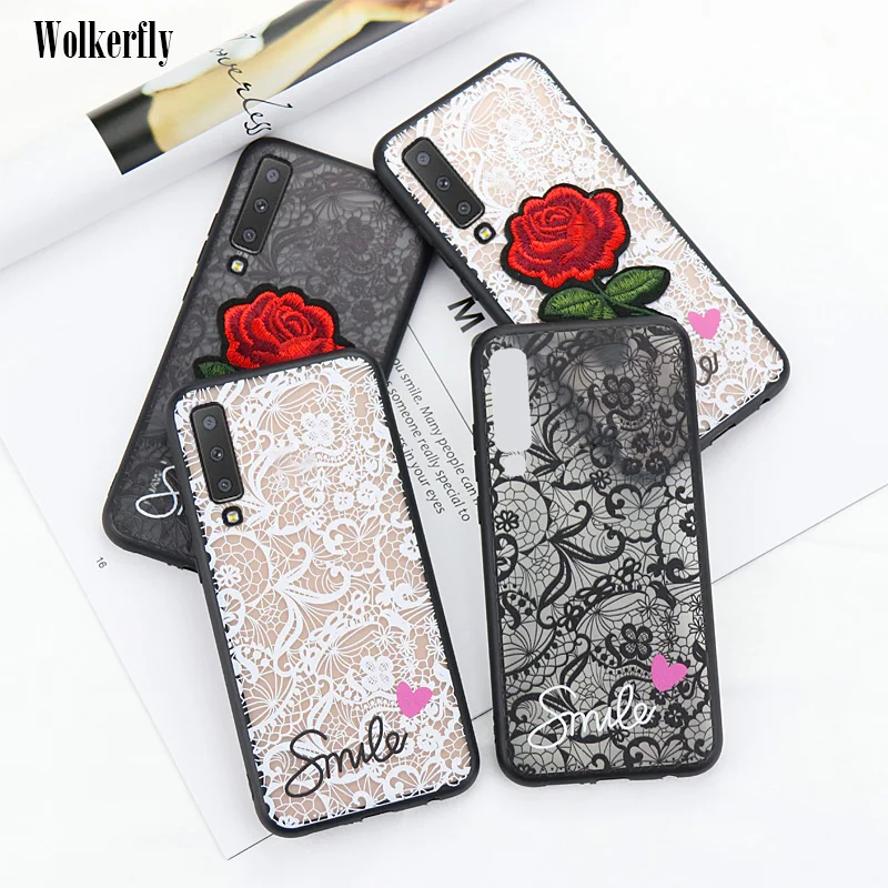 Кружево, цветок, Роза чехол для samsung Galaxy A7 A8 A6 A6S A9S A9 S9 S8 J4 J6 плюс J3 J5 J7 A5 A7 Note 9 8 S7 Edge чехол из поликарбоната