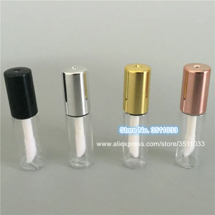 1.2ml 100PCS Rose Gold Empty Lip Gloss Tube Mini Clear Plastic Liquid Lipstick Container Round Black Silver | Красота и здоровье
