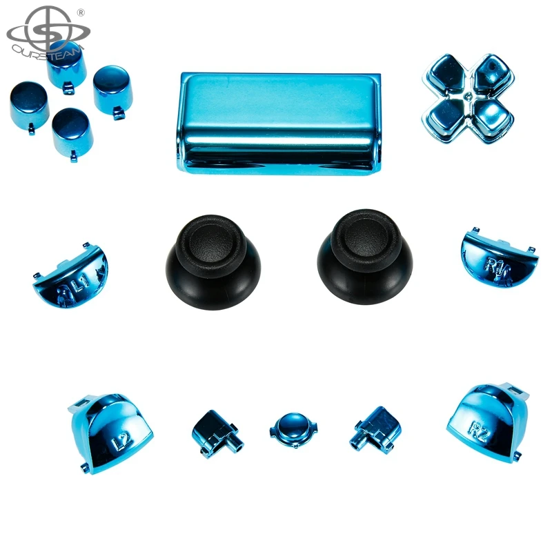 Ourstem 5 комплектов джойстиков Dpad R1 L1 R2 L2 ABXY хромированные кнопки для PS4 Pro