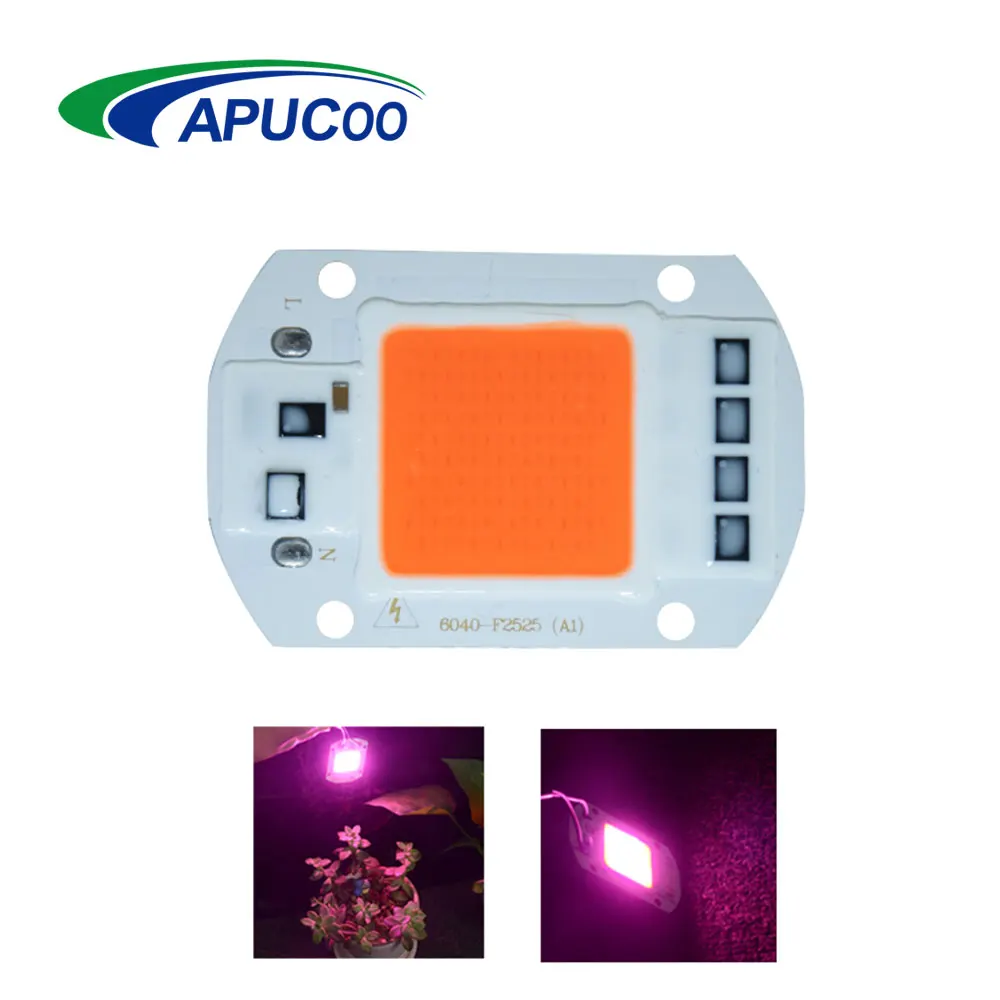 Ростовая лампа гидропоническая AC 220V 110V 20W 30W 50W COB Led светодиодный чип полного спектра для внутреннего роста семян растений и цветов.