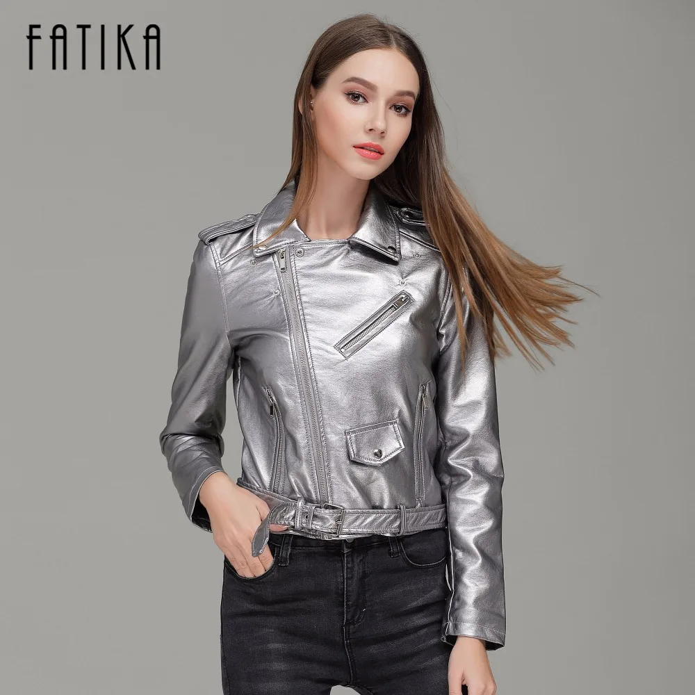 FATIKA 2017 Осень Зима Мода 7 цветов Женская куртка из искусственной кожи и пальто