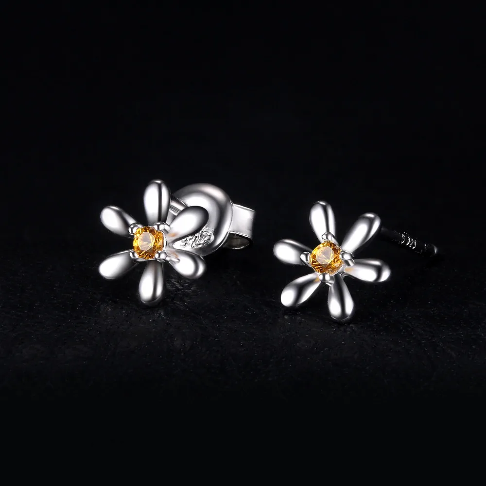 Jewelrypalace цветок 0.1ct создан оранжевый сапфир двойной Серьги-гвоздики для Для женщин