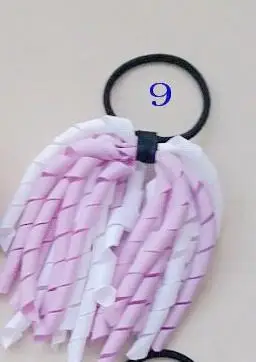 the color Для девушек 5 дюймов, с кисточками, конский хвост, держатели, вьющиеся ленты, растяжки, коркер, аксессуары для волос, бант, эластичные школьные галстуки для волос - Цвет: the color