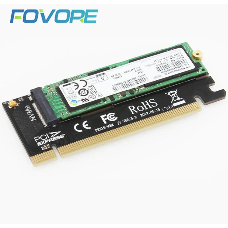 Адаптер m.2 nvme pci express ssd hdd адаптер m2 SSD на PCIe x16 M ключ конвертер для 2230 2280 размер