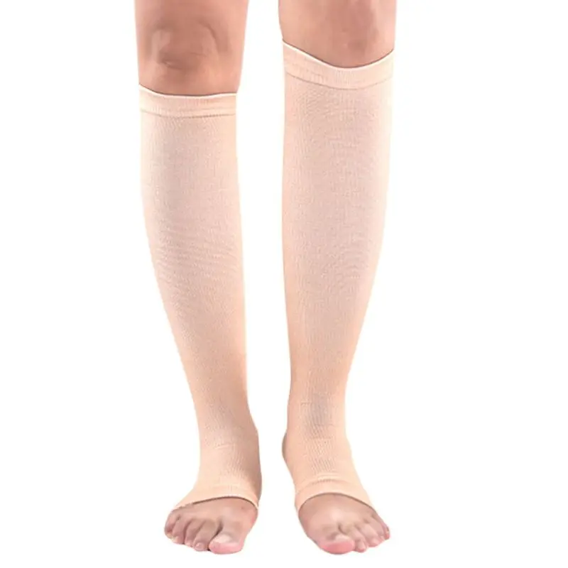 Женские носки с открытыми пальцами гетры до колена облегчающие боль