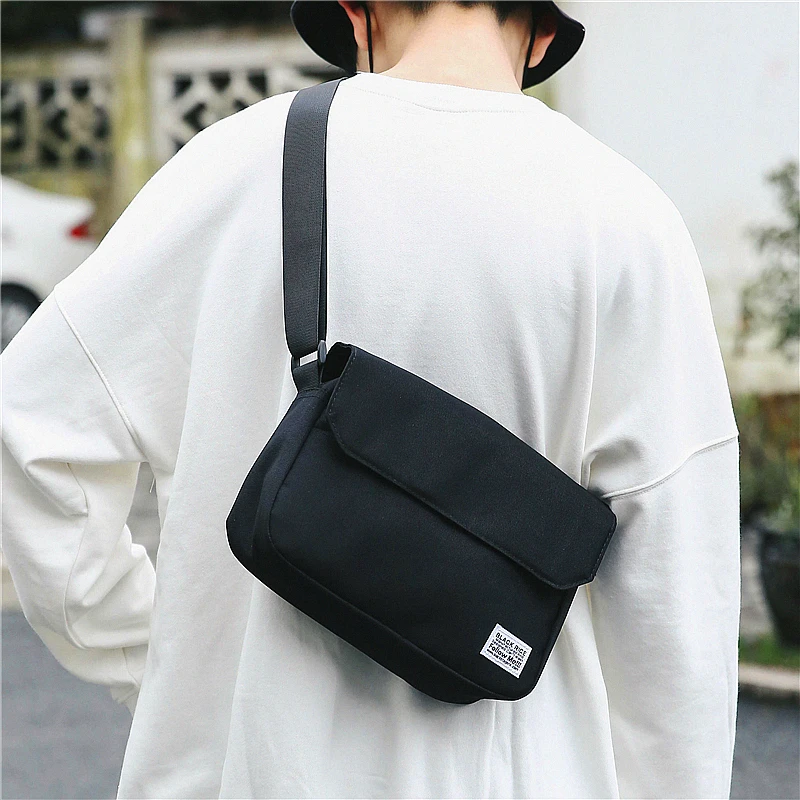 

hot's Tide Canvas Postman Bag Japanese Department Simple Retro Wide Shoulder Messenger Bag Female Arts Students Shoulder Bag