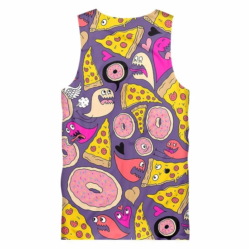 Мужские майки без рукавов OGKB объемный жилет с принтом сэндвич Пончик хип-хоп