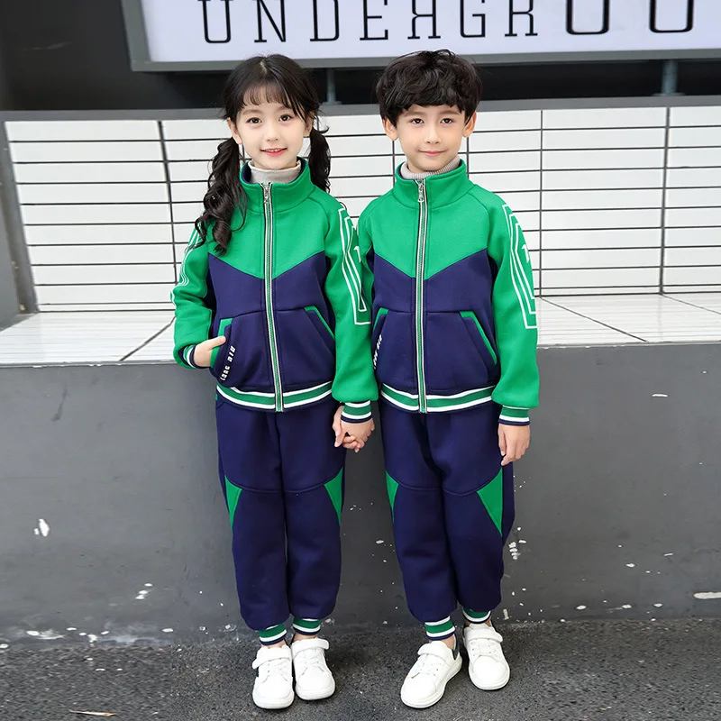 Brand Design Girls Spring School Uniform Boys 3-12T Zipper Baseball Tracksuit Kids Sports Games Clothing Set Jogging Suit A49 | Детская