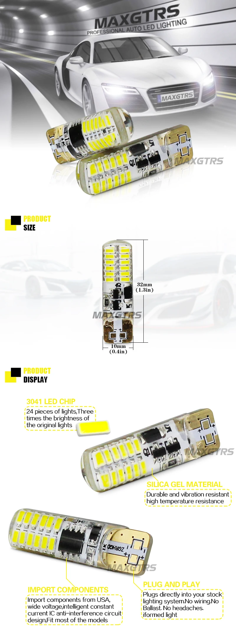 2х T10 стробоскоп мигающий 194 W5W 22 Led 3014SMD T10 Led стойкий блеск+ автоматический стробоскоп вспышка два режима работы автомобильный Светильник лампы