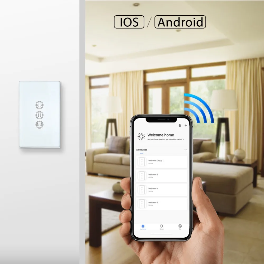 Американский Wi Fi роликовый выключатель для электрических роликовых жалюзи с