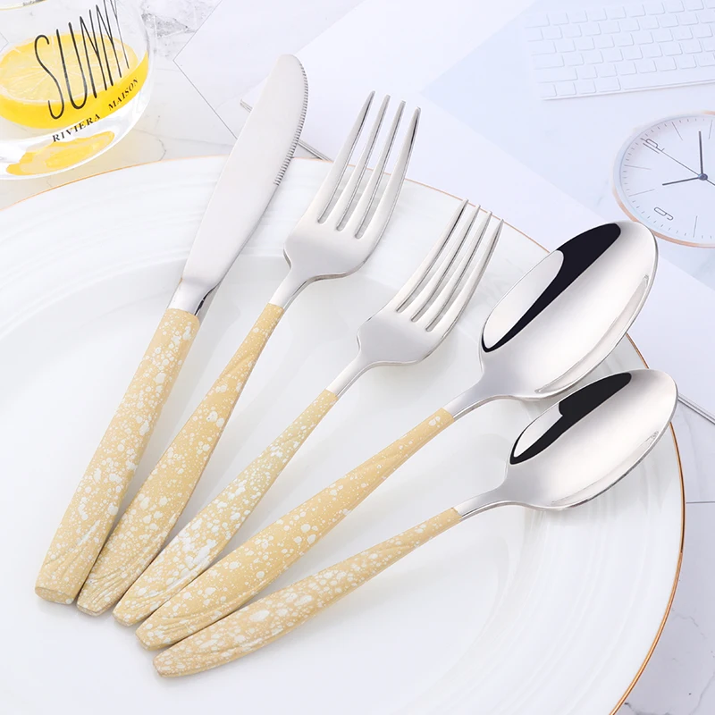 Покупатель звезда 5 шт./компл. столовый нож ложка вилка из нержавеющей стали