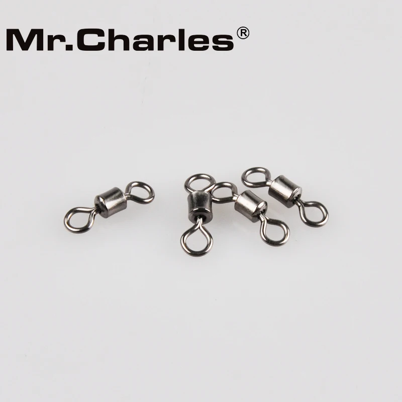 

Mr.charles stainless swivels lure connector 1# 2# 4# 6# 8# 10# 12# 50PCS/lot Rollwirbel copper ring