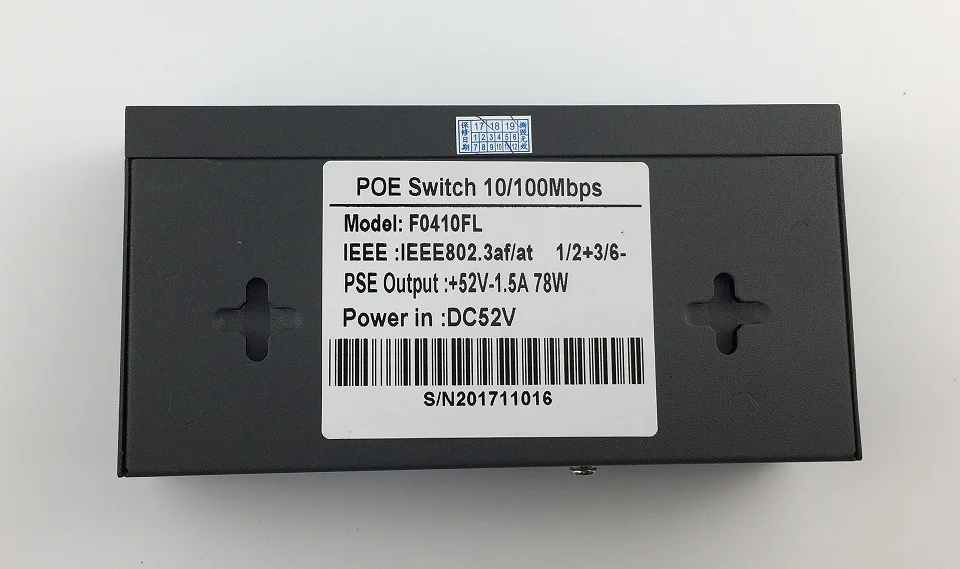 5 портов 48V 4 PoE инжектор питания по Ethernet переключатель 78W IEEE802.3af/at 1,2+/3,6-с адаптером питания для ip-камеры видеонаблюдения