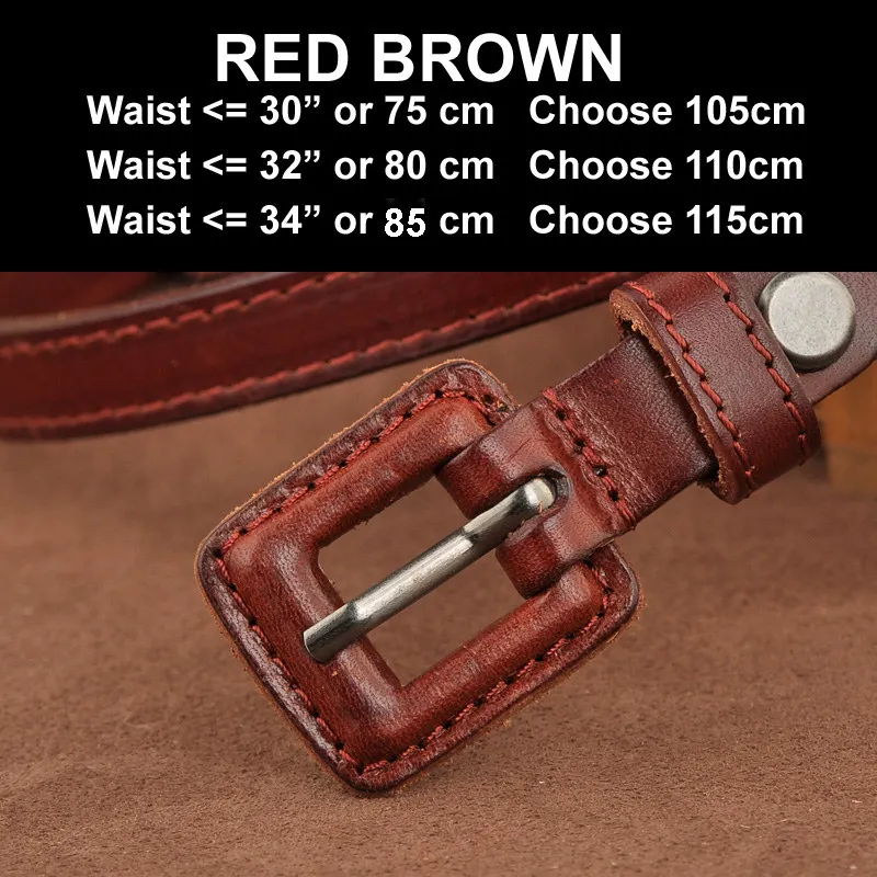 RED BROWN Новые модные женские ремни из натуральной кожи, пояс с пряжкой, роскошное джинсовое платье, женские ремни высокого качества Ceinture Femme - Цвет: RED BROWN
