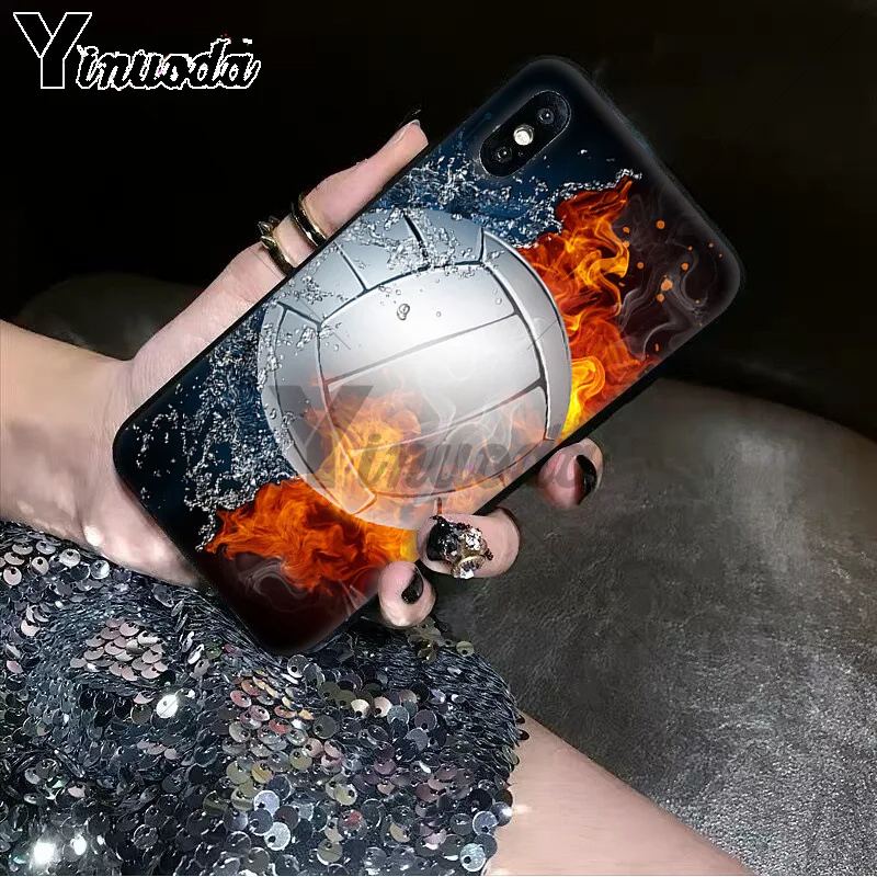 11pro MAX Fire футбол мяч умный чехол черный мягкий для телефона iPhone X XS 6 6s 7 7plus 8 8Plus 5 5S SE