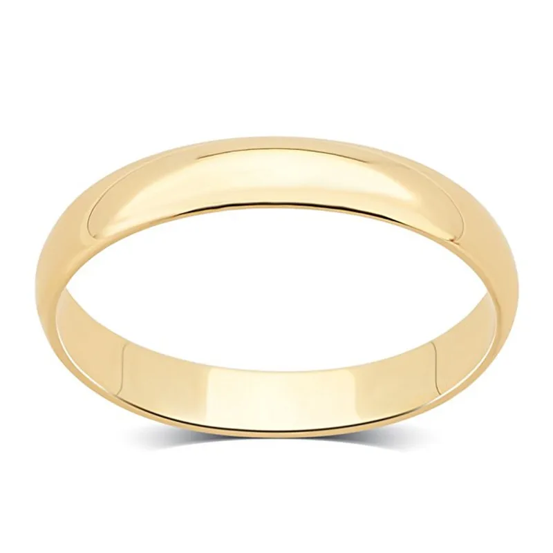 14K Yellow Gold AINUOSHI 14 к однотонное гладкое кольцо из белого/желтого золота классическое обручальное кольцо для мужчин, для влюбленных, кольцо, ювелирное изделие - Цвет камня: 14K Yellow Gold