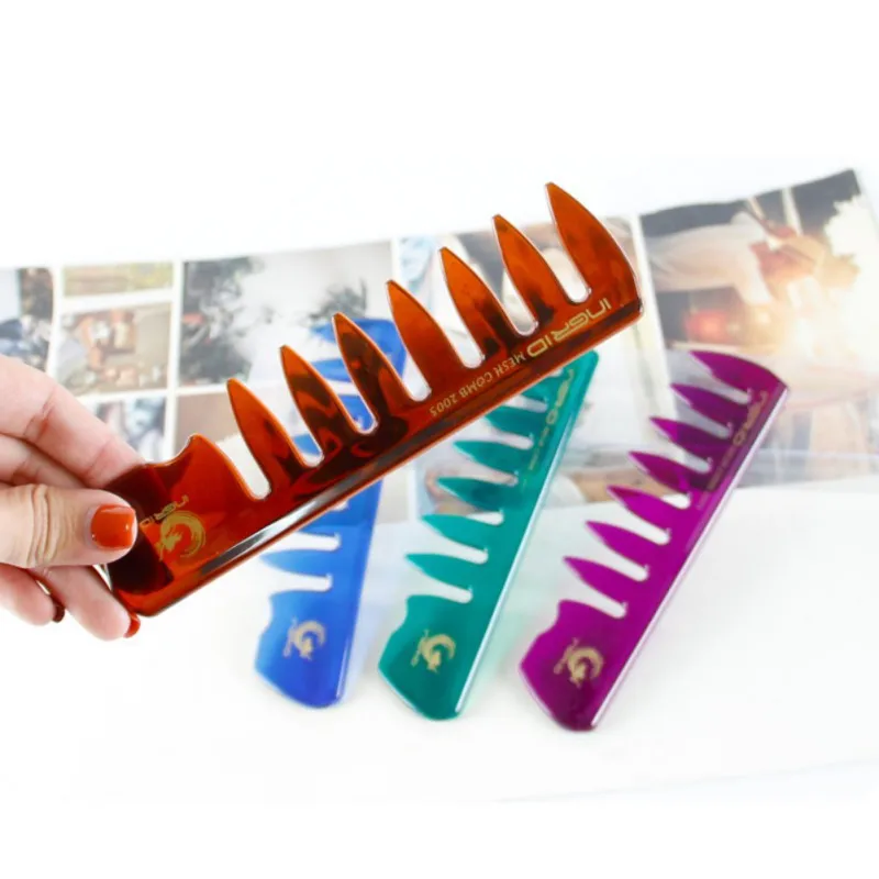 Гребень для волос с ручкой расческа большим зубом расчесывания кудрявых на спине