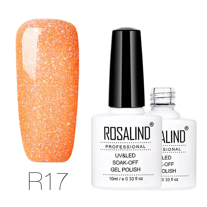 R17 Rosalind Rainbow 10 мл популярный R01-29 Цветной Гель-лак УФ светодиодный гель отмачиваемый Перманентный гель для полировки - Цвет: R17