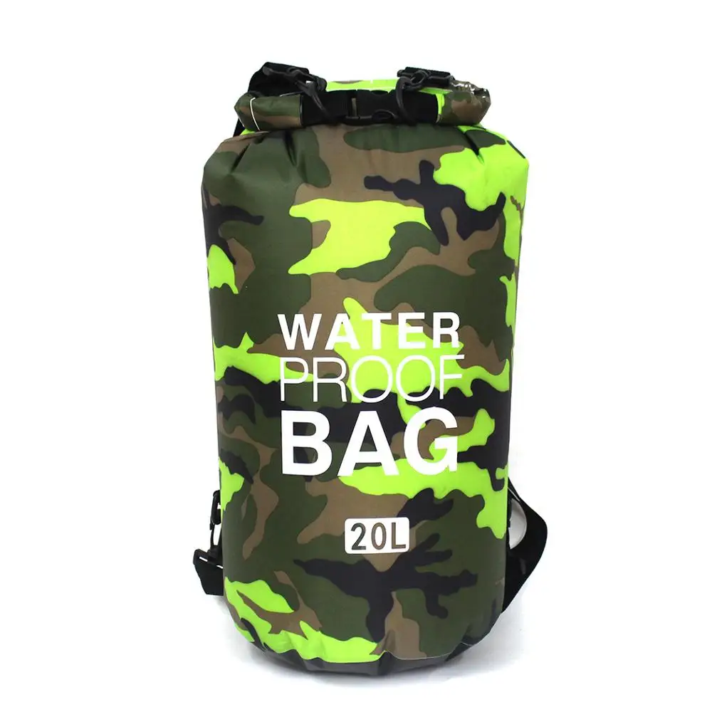 Плавающий Водонепроницаемый сухой мешок 2L/5L/10L/15L/20L/30L речные треккинговые сумки рулонные верхние мешки для рафтинга лодок плавательный пляж Кемпинг - Цвет: Green 20L