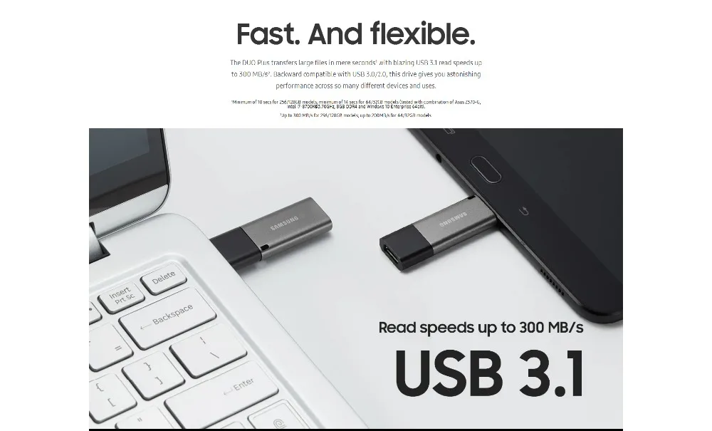 Samsung 3,1 Usb флеш-накопитель usb type C 200M300M/S 256 ГБ 128 Гб 64 ГБ 32 ГБ Тип C Флешка карта памяти смартфон планшетный компьютер