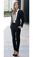office lady business suits female two piece sets femme long sleeve jacket and trouser suits custom made