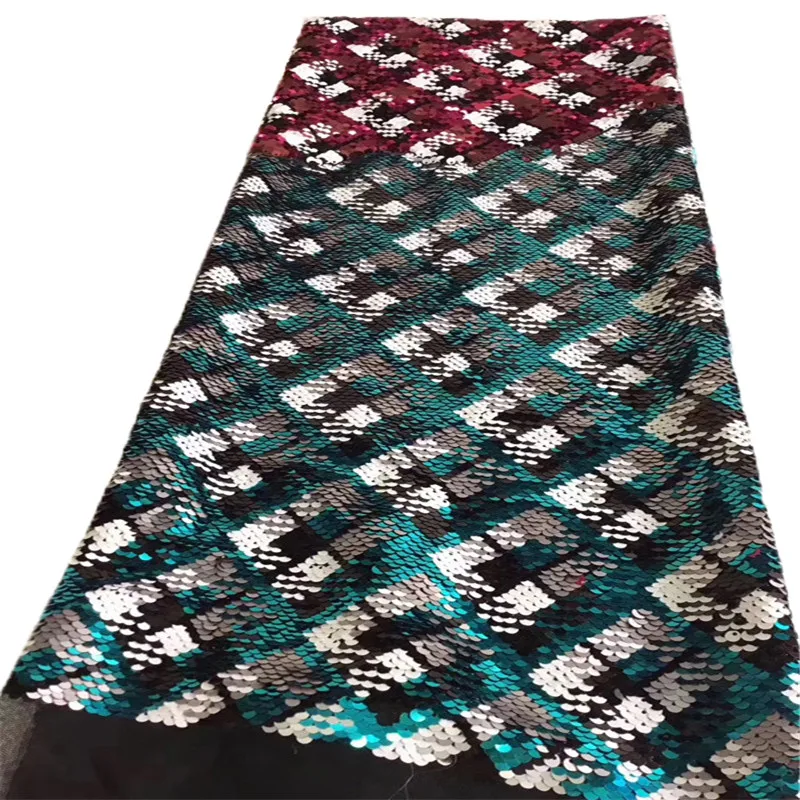 Новейшая кружевная ткань Aso Ebi расшитая блестками разных цветов высокого