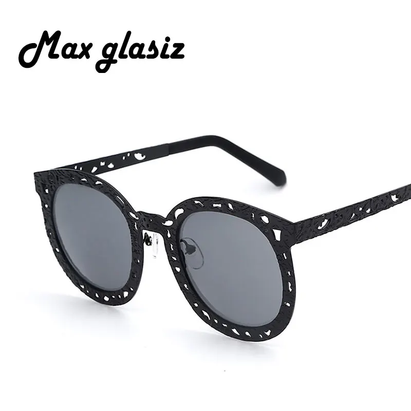 Женские солнцезащитные очки в металлической оправе круглые винтажные с круглыми