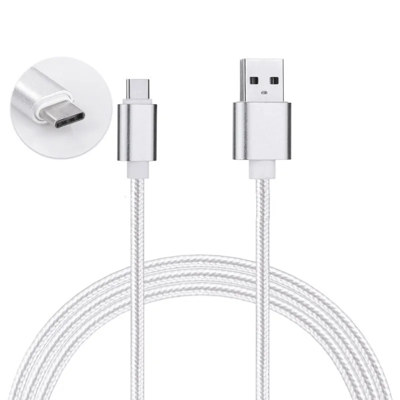 1000pcs 1M Durable Type C Cable Long Cord Fast Charging Fabric Type-c Data Line Wire USB Sync Cables for Samsung S8 Nexus LG | Мобильные