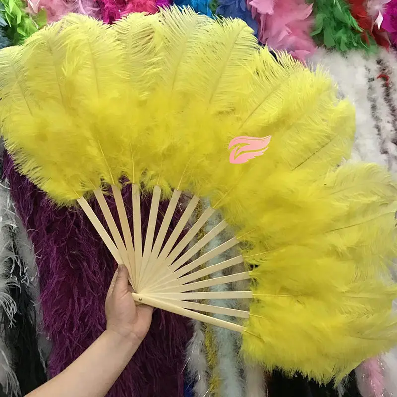 Новый список! Высокое качество оранжевый страусиный перьевой вентилятор