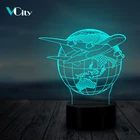 VCity самолет земли 3D ночной Светильник домашний Декор Светильник ing кабель светодиодный USB BedroomDecoration многоцветный настольная лампа дорожная детская игрушка в подарок