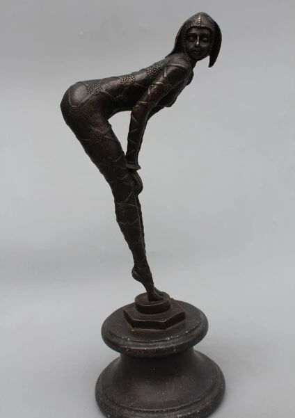 19&quotWestern Art Bronze Marble Raised buttocks Belle Women sculpture Statue | Дом и сад