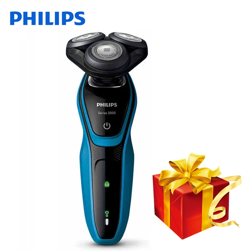 Philips электробритва S5077 вращающаяся перезаряжаемая моющаяся с 3D плавающими головками для мужской электробритвы