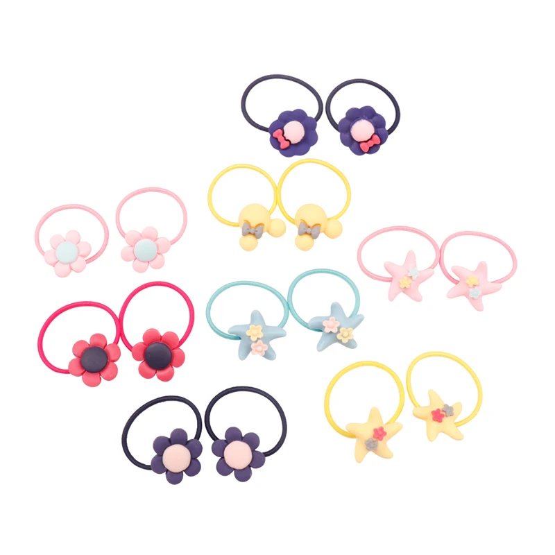 20 шт./лот резинки для волос в мультяшном стиле держатели хвостиков аксессуары |