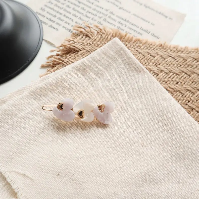 

1pc New Fashion Acetic Acid Love Heart Hairpins Metal Macaron Color Hair Clips Barrettes Round Headwear Cute Hair Decoration