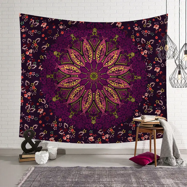 Fashion Mandala Skull Tapestry Wall Hanging Moon Phase Change Tapestries Bedroom Decor | Дом и сад