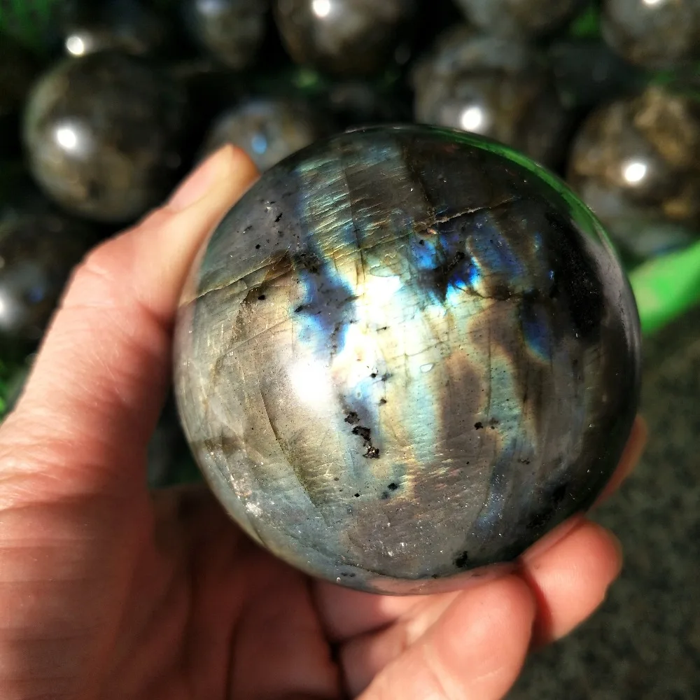 

DHXSW 5-6cm labradorite sphere quartz crystal ball labradorite gemstone stone healing crystals