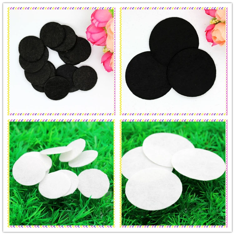 Free shipping black and white felt circles patches hairbow decoration diy wholesale OEM 25mm and 50mm D434
