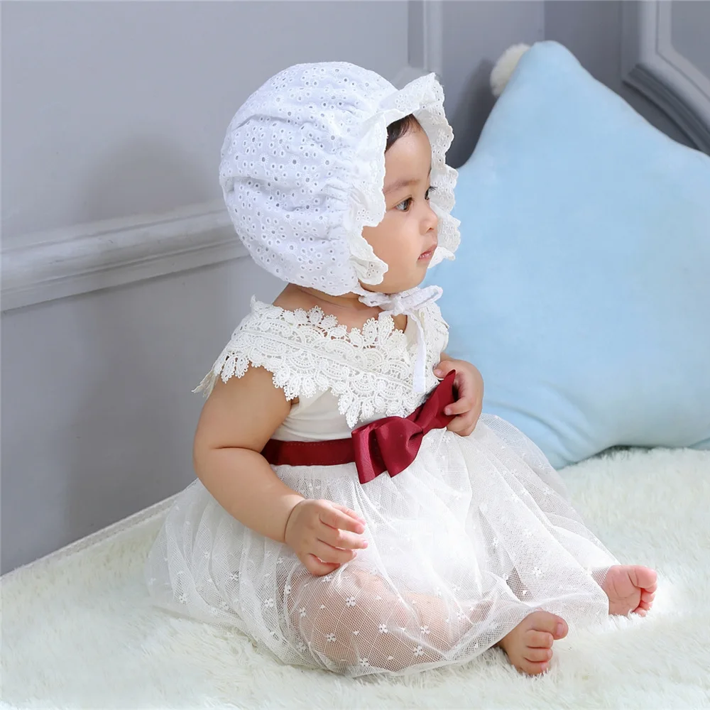 Fashion Lace Baby Cap for Girls Newborn Photography Props Kids Hat Summer Cotton Bonnet Infant Access | Детская одежда и обувь