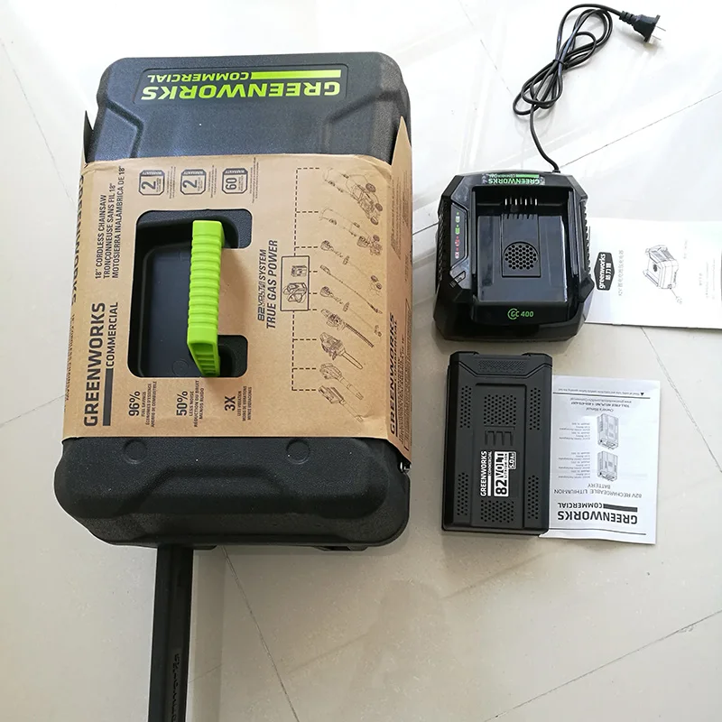 Беспроводная бензопила GreenWorks Pro GCS180 2001902 82V 18 дюймов литий-ионный аккумулятор 5 Ач
