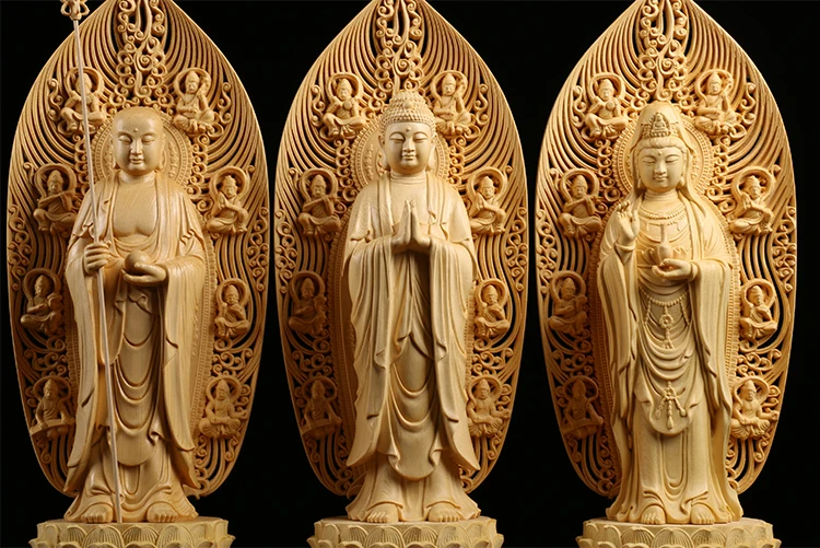 Деревянный Будда богиня Hinoki Bouddha фигурки Гуаньинь дух Статуэтка домашний декор на день рождение, буде estatua s для дома