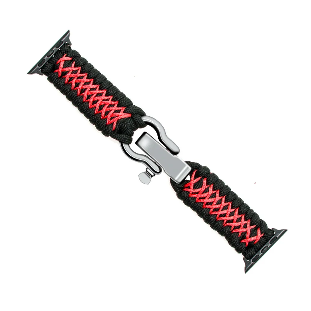 Ремешок нейлоновый Плетеный для Apple Watch SE модный браслет наручных часов серии 6 5 4 3