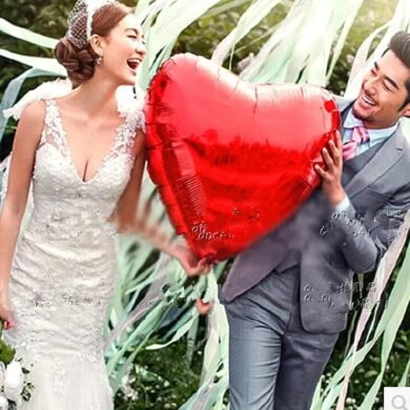 12 &quot24&quot 36 &quotКрасное сердце образные шарики из фольги для свадебной вечеринки