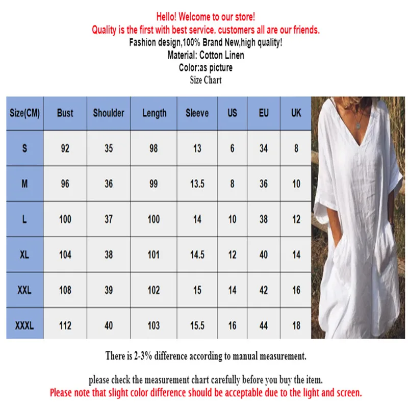 Casual Women Linen Cotton Dress Ladiess Printed Short Sleeve Loose Sundress O-Neck Baggy Pockets Mini Dresses | Женская одежда
