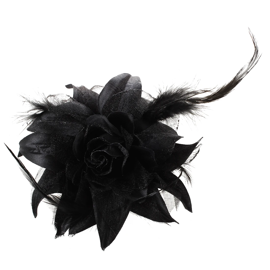 

Rose Flower Hat Hair Clip Brooch Pin Black Party Lady Gift 240*180mm