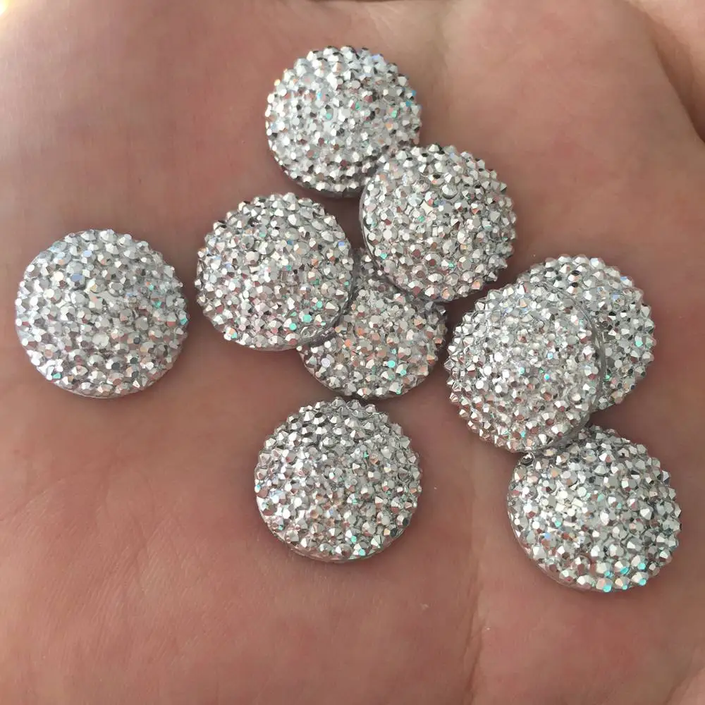 

200pcs shiny Resin beautiful 16mm round gem Flat back beads stone scrapbook diy jewelry making accessories PF097*10