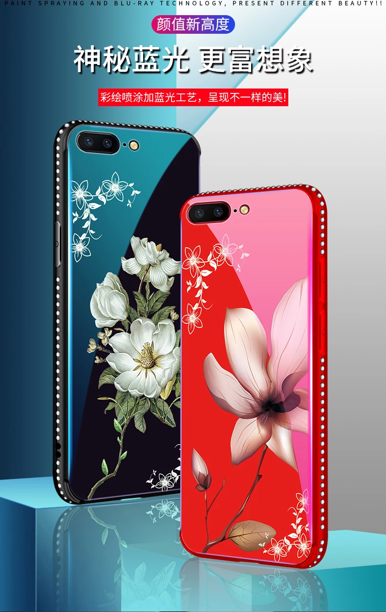 Роскошный стеклянный чехол Жасмин цветок лилии чехол для телефона для iPhone 7 8 Plus XS Max XR цветочный чехол s для iPhone X 8 7 6 6S Plus чехол