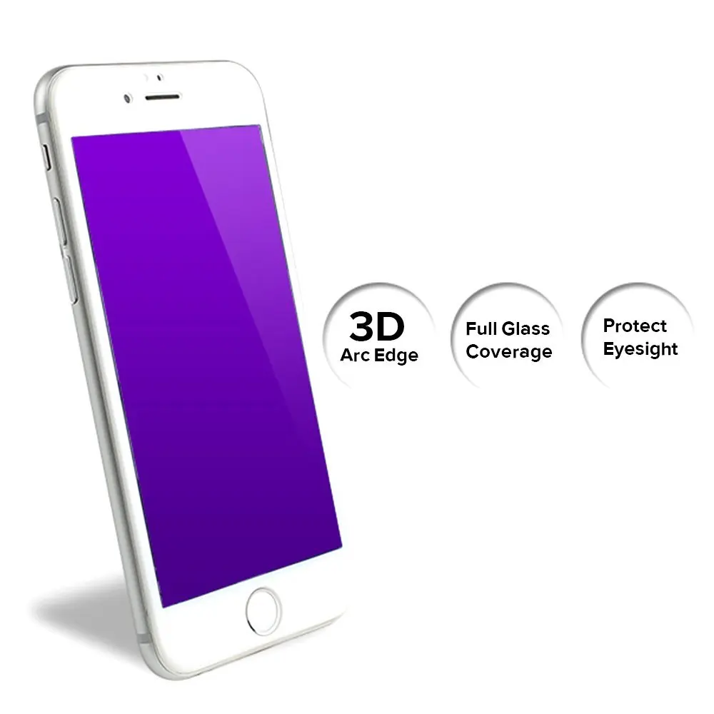 RONICAN 9H 3D полное покрытие Anti Blue Light закаленное стекло Защита экрана для iPhone 6 Plus