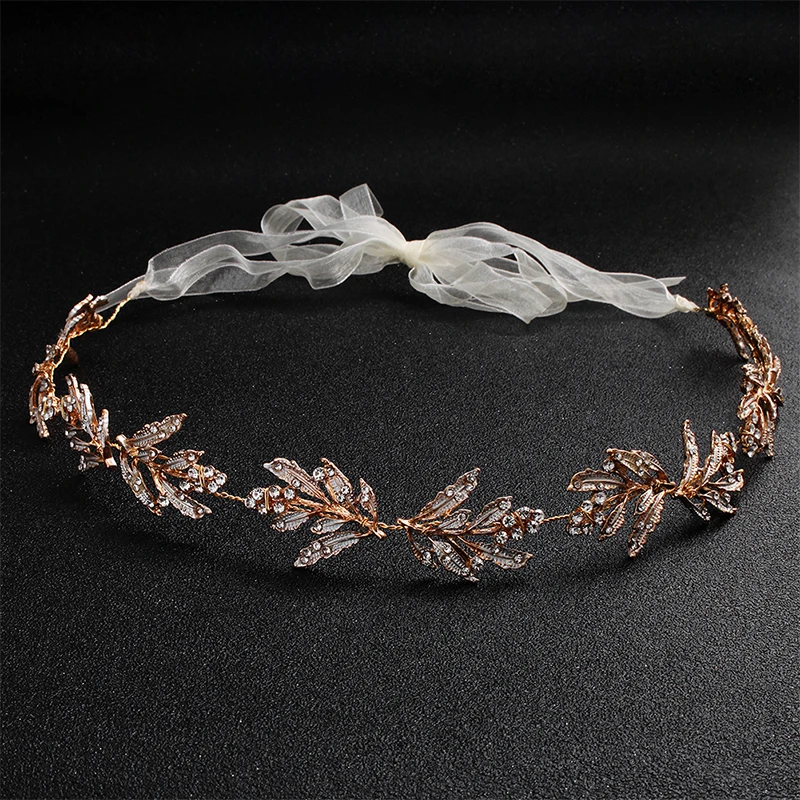 Newest Classic Crystal Hair Vine Wedding Accessories Gold Color Leaf Headpieces Women Bridal Ornaments | Украшения и аксессуары
