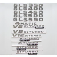 flat chrome trunk letters badge badges emblem emblems for mercedes benz gls350 gls400 gls450 gls500 gls550 v8 biturbo 4matic amg
