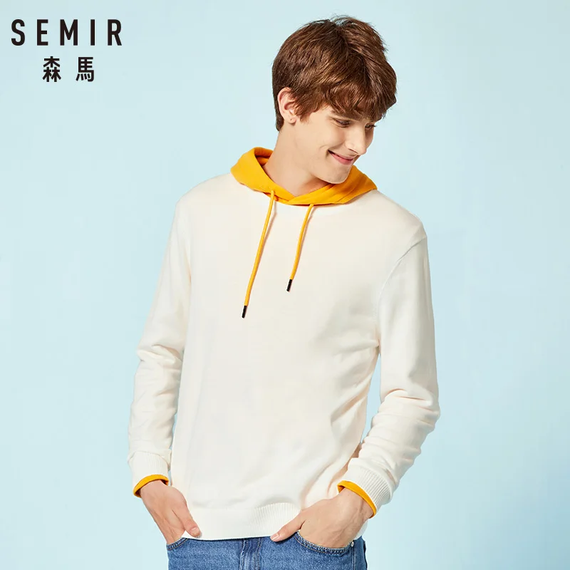 SEMIR брендовый шерстяной свитер для мужчин Осенняя мода длинный рукав вязаный пуловер мужской кашемировый свитер одежда высокого качества